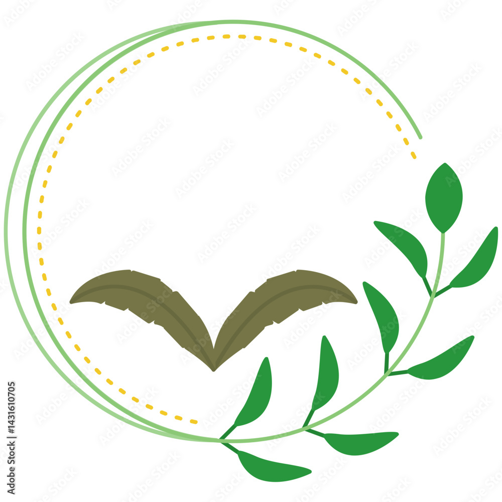 Fototapeta premium Circular Floral Frame Icon