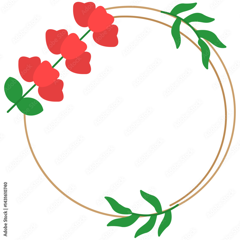 Fototapeta premium Circular Floral Frame Icon