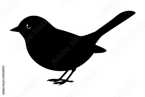 Bird silhouette vector illustration small to medium sized simple minimal design, bird, silhouette, small bird, medium bird, vector, illustration, design, icon, simple, minimal, monochrome, black