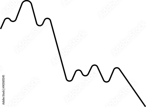 Smooth rounded graph with pronounced direction changes forming a vector-based chart.