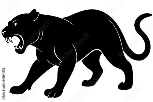 Panther silhouette image vector black cat wildlife animal shape design,panther, black, silhouette, animal, cat, wildlife, predator, mammal, feline, design, vector, graphic, illustration, shape