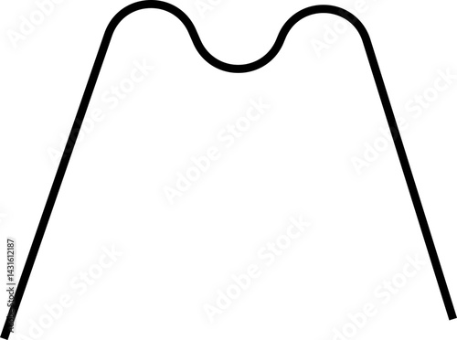 Rounded chart forming a double top curve indicating a peak pattern commonly seen in trend reversals.