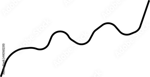 Rounded line graph with steep upward segment representing a sharp rise.