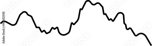 Rounded line chart with bouncing curve effect showing market fluctuation points.