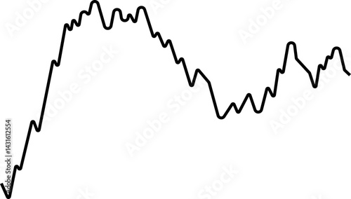 Sinuous graph showing wavy line movements related to stock fluctuations in an infographic format.