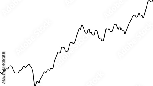 Rounded wavy chart that shows a progressive line growing in incremental step transitions.