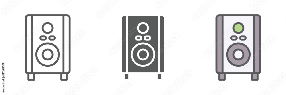 Audio Icons Set – Vector Illustrations in Multiple Styles Audio Icons Set – Vector Illustrations in Multiple Styles
