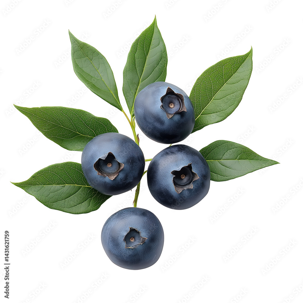 blueberries with leaves blueberries with leaves