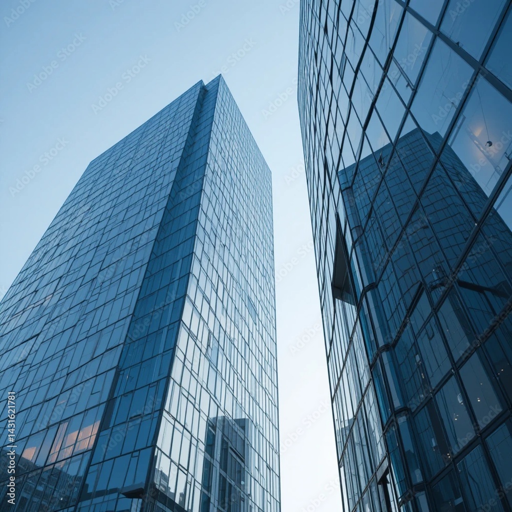 Obraz premium Modern architecture of a glass office building