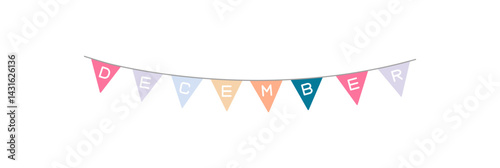 December Bunting Garland Icon