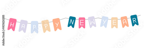 Happy New Year Bunting Garland Icon
