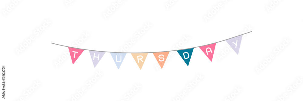 Obraz premium Thursday Bunting Garland Icon