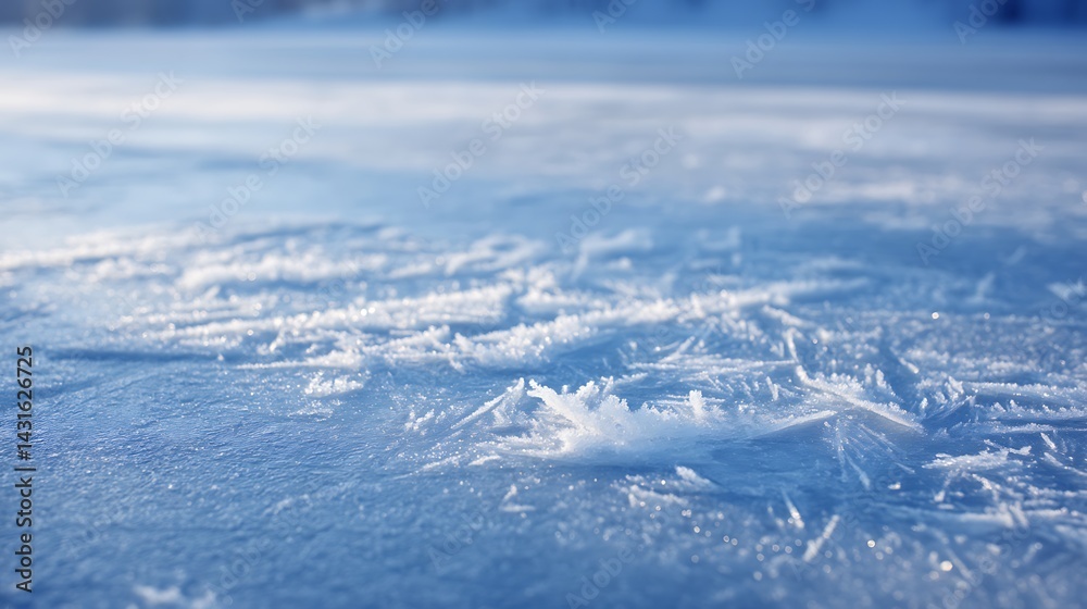 Fototapeta premium Delicate ice patterns on frozen surface