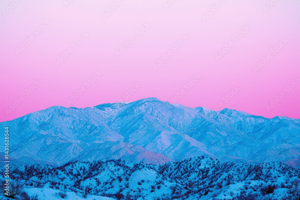 Fototapeta premium Blue Mountains Underneath a Pink Sky