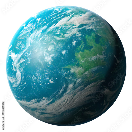 Super-Earth planet isolated on a transparent background