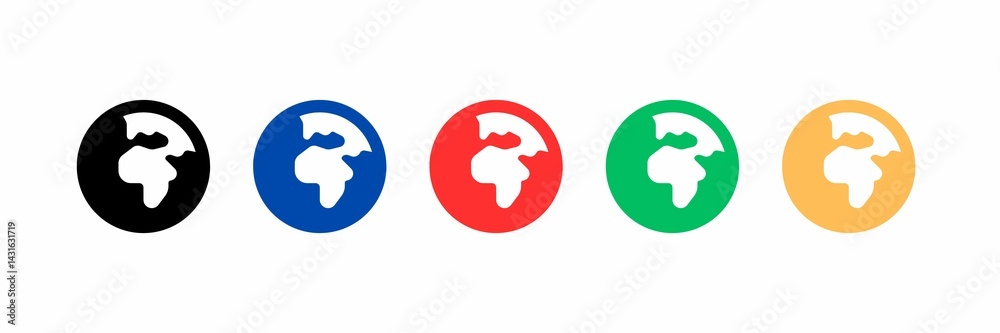 Obraz premium Earth of Africa icon, icons of earth Africa 