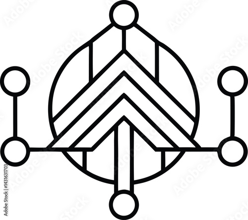 business intelligence line art vector icon.