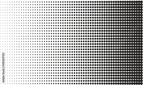 Dotted halftone gradient background. Black fading comic pop art overlay. Monochrome texture. Grunge halftone background. Vector illustration.