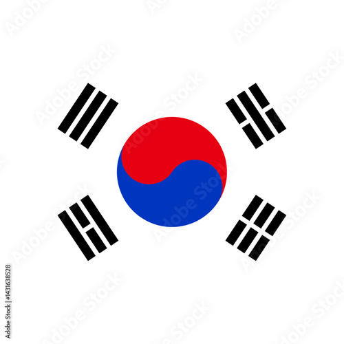 Round South Korea flag icon