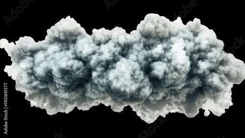 A dark and moody cloud formation against a stark black background, showcasing nature's power.