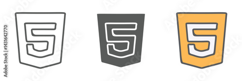 Html5 Icons Set – Vector Illustrations in Multiple Styles