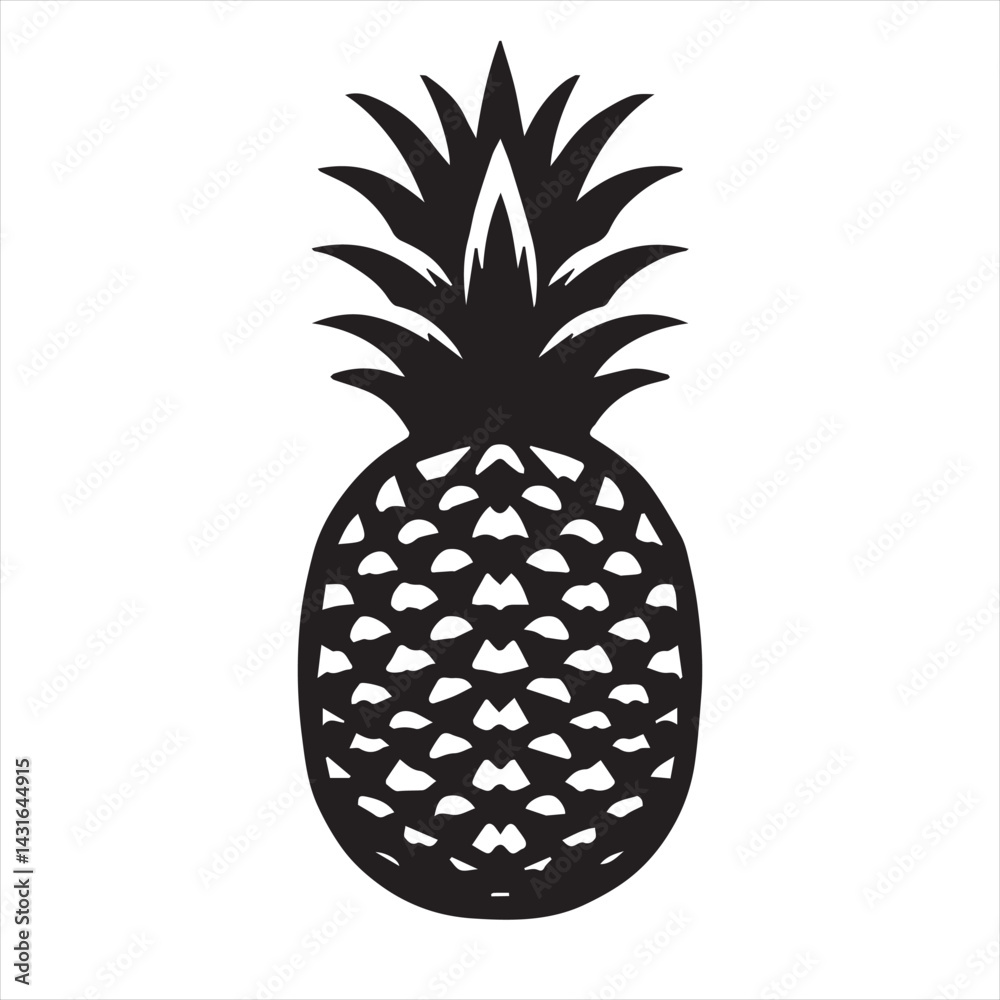 Fototapeta premium Pineapple Vector art illustration with leaves