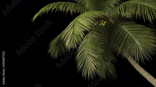 Animation wind blowing and tropical palm tree on transparent background.
Palm trees on transparent background with alpha channel.
