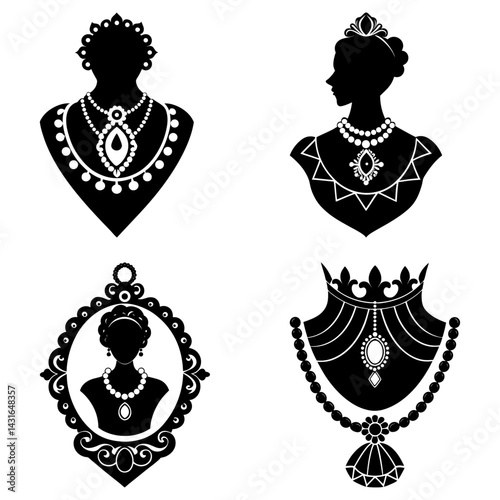 Historic Jewelry silhouette vector