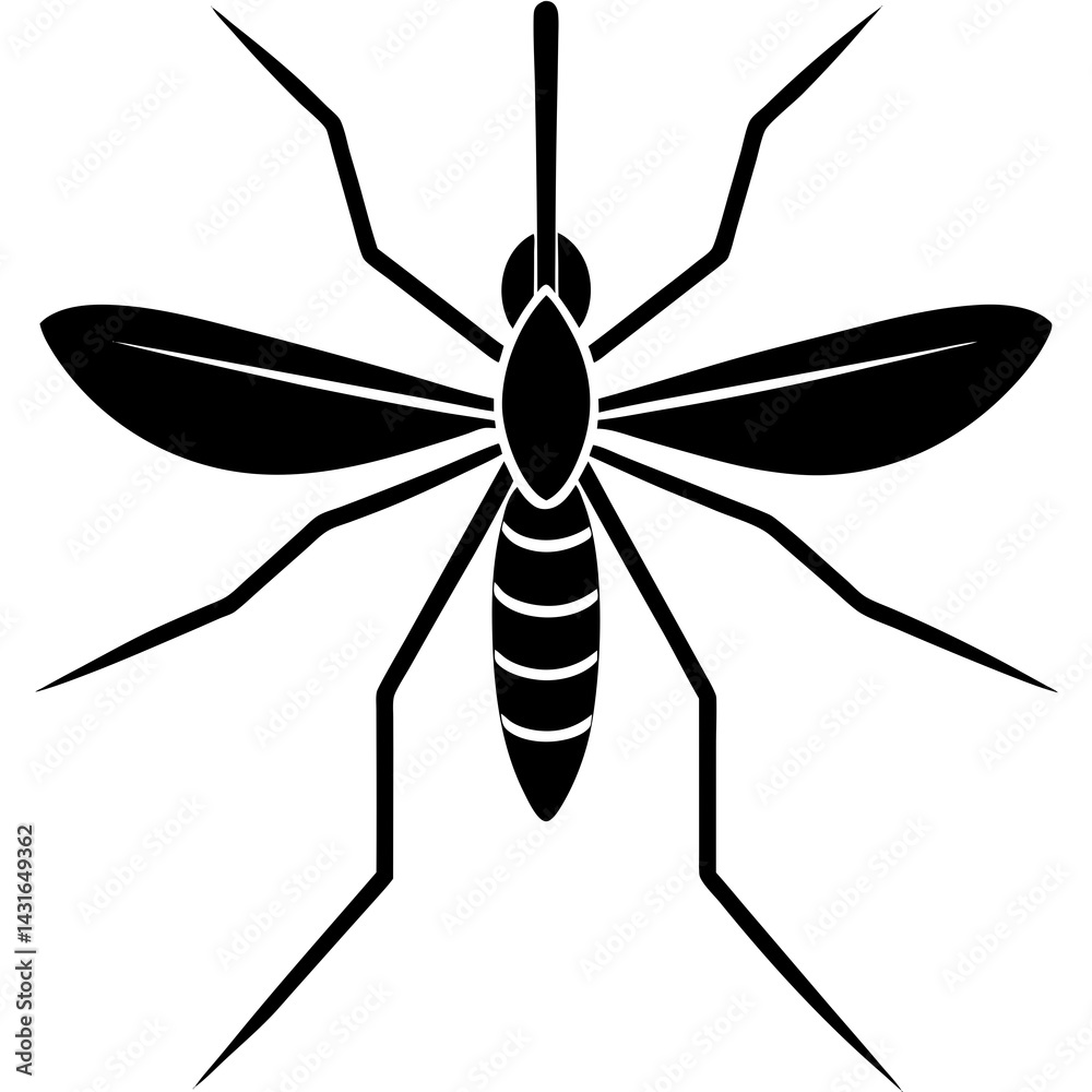 Fototapeta premium Animal Mosquito silhouette vector illustrator 