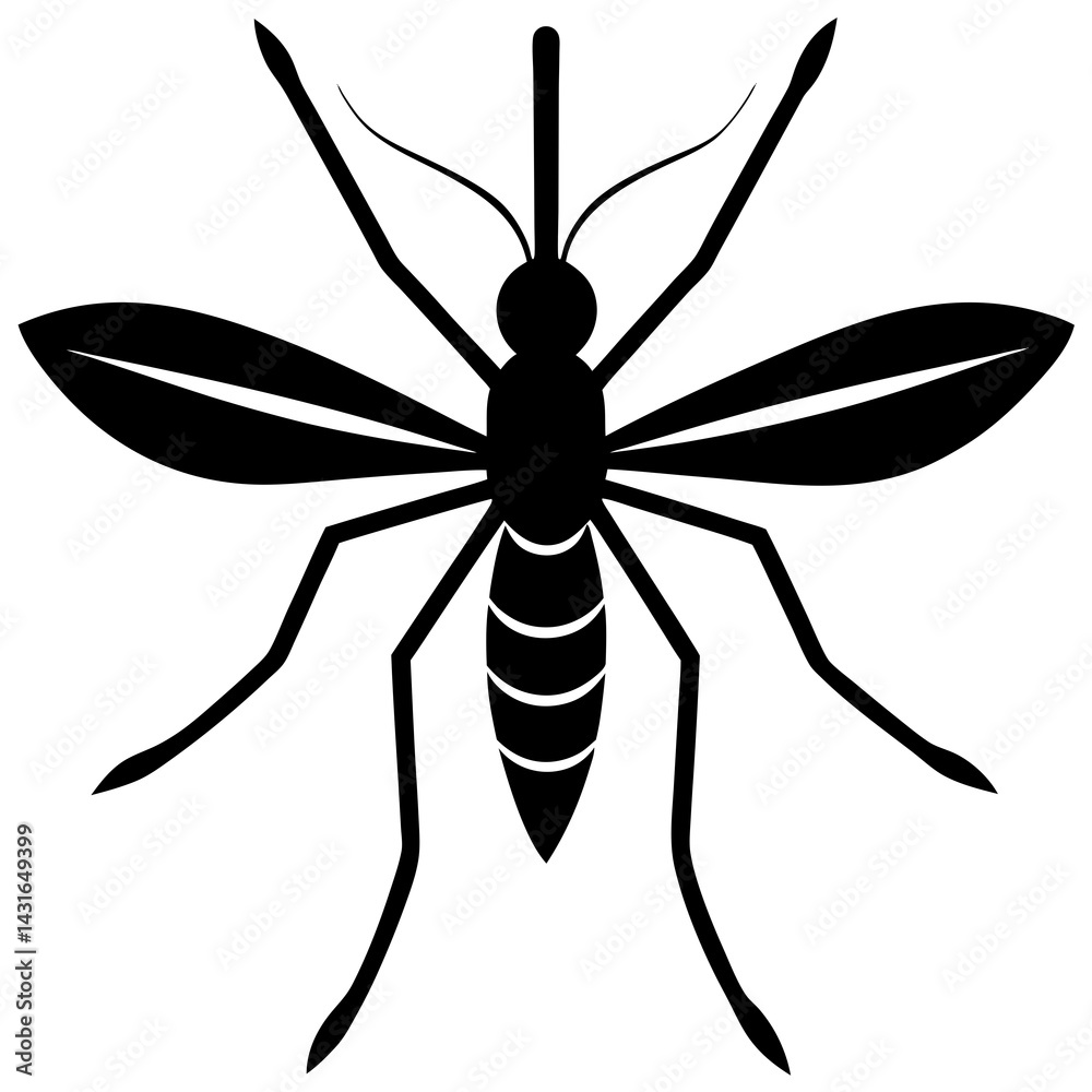 Fototapeta premium Animal Mosquito silhouette vector illustrator 