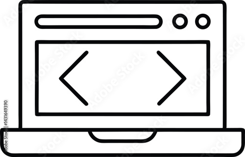 web development line art vector icon.