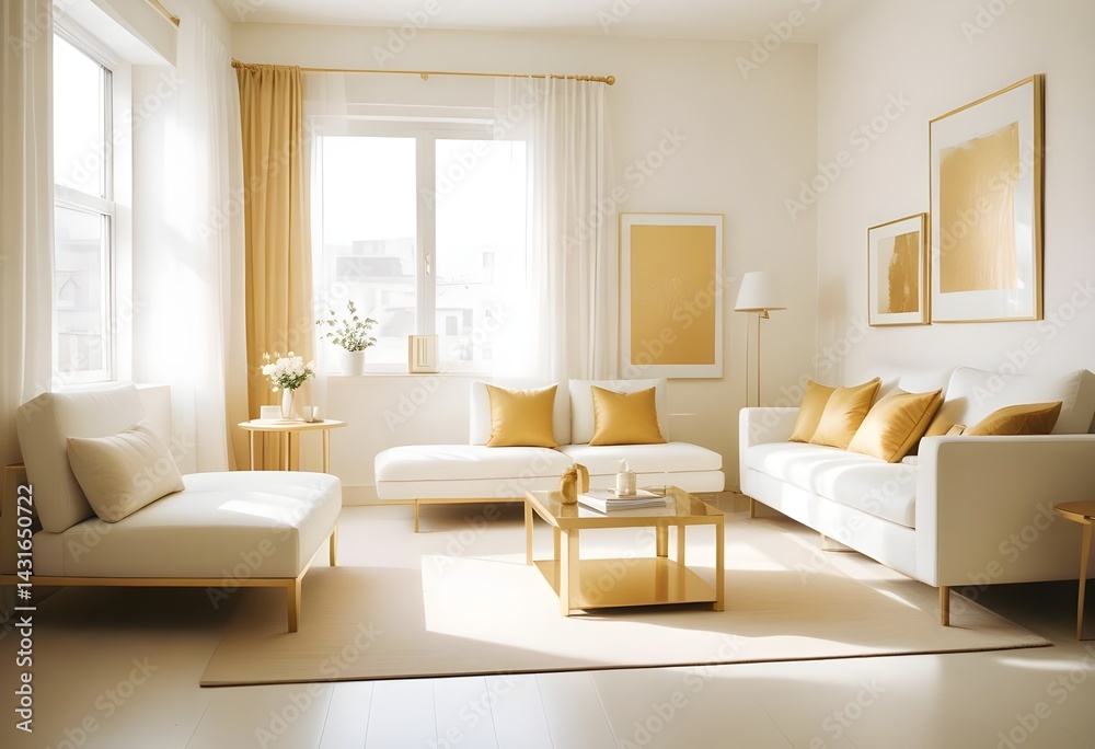 Fototapeta premium Photo interior modern design room 3d illustration