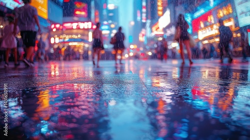 Wallpaper Mural Rainy Night City Stroll Torontodigital.ca