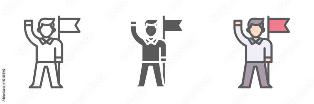 Leadership Icons Set – Vector Illustrations in Multiple Styles Leadership Icons Set – Vector Illustrations in Multiple Styles