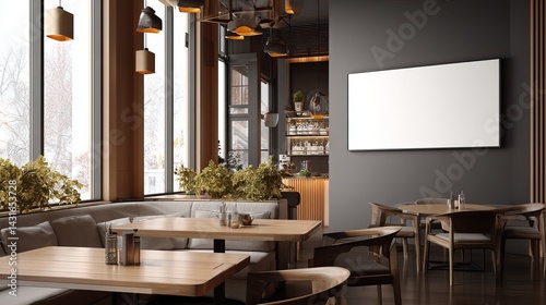 TV screen mockup for restaurant digital menu display