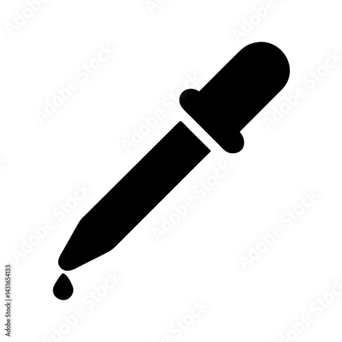 eye dropper black glyph isolated vector 
