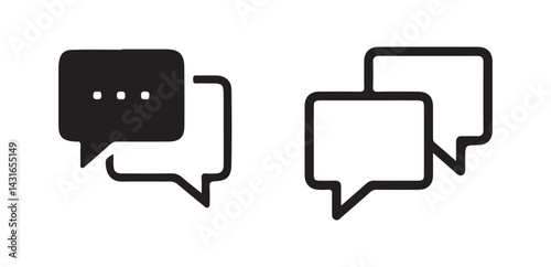 Chat message icon set for online communication. Vector Illustration Eps 10