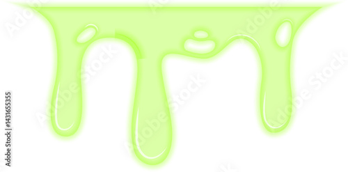 Greasy, viscous green toxic liquid forming irregular shapes, resembling a radioactive chemical spill.