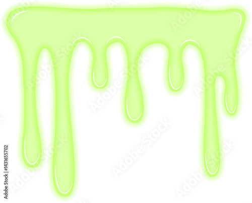 Dark and viscous radioactive liquid forming thick dripping streaks.