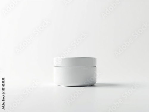 Mockup. Glass jar for face cream on the table.