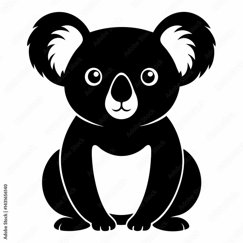 Obraz premium Stylized Koala Silhouette Vector