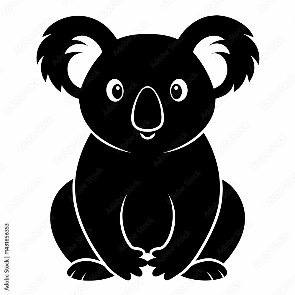 Obraz premium Stylized Koala Silhouette Vector