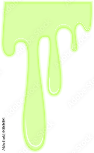 Green toxic liquid seeping and leaking from a surface.