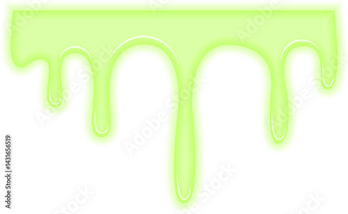 Toxic liquid actively pouring down in a steady stream.