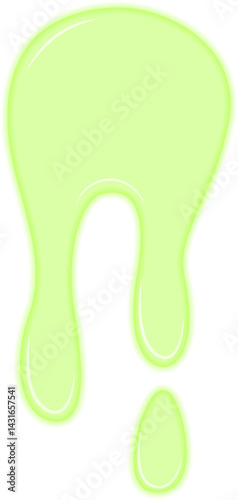 A pool of green viscous liquid forming an uneven surface.