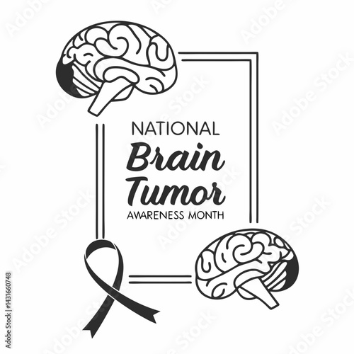 NATIONAL BRAIN TUMOR AWARENESS MONTH vector illustration