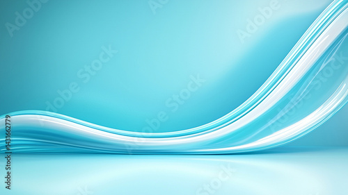 smooth, flowing design featuring light blue gradients and soft curves creates serene and calming atmosphere, perfect for backgrounds or abstract art