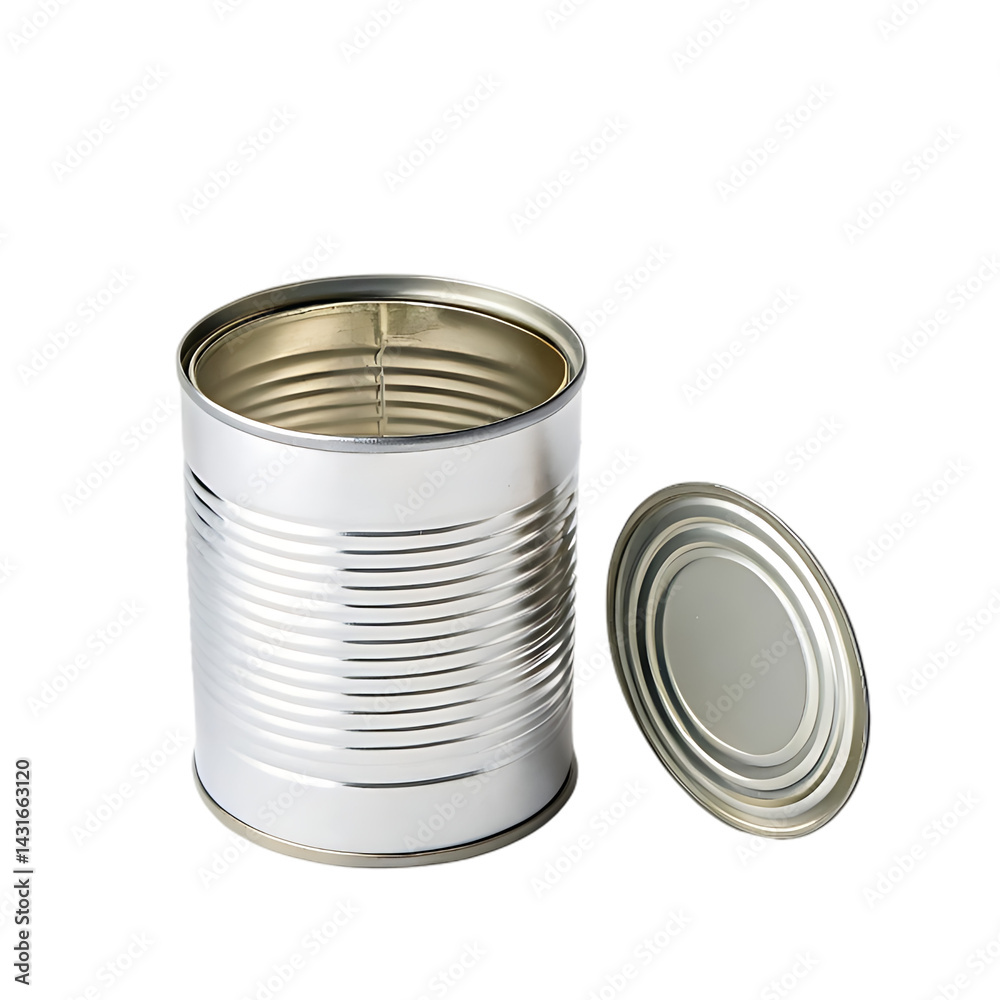 empty tin can isolated on transparent background empty tin can isolated on transparent background