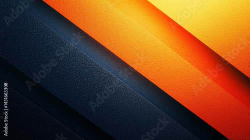 Bright orange and dark blue diagonal stripes create dynamic and modern abstract background. textured surface adds depth and visual interest, perfect for various design projects