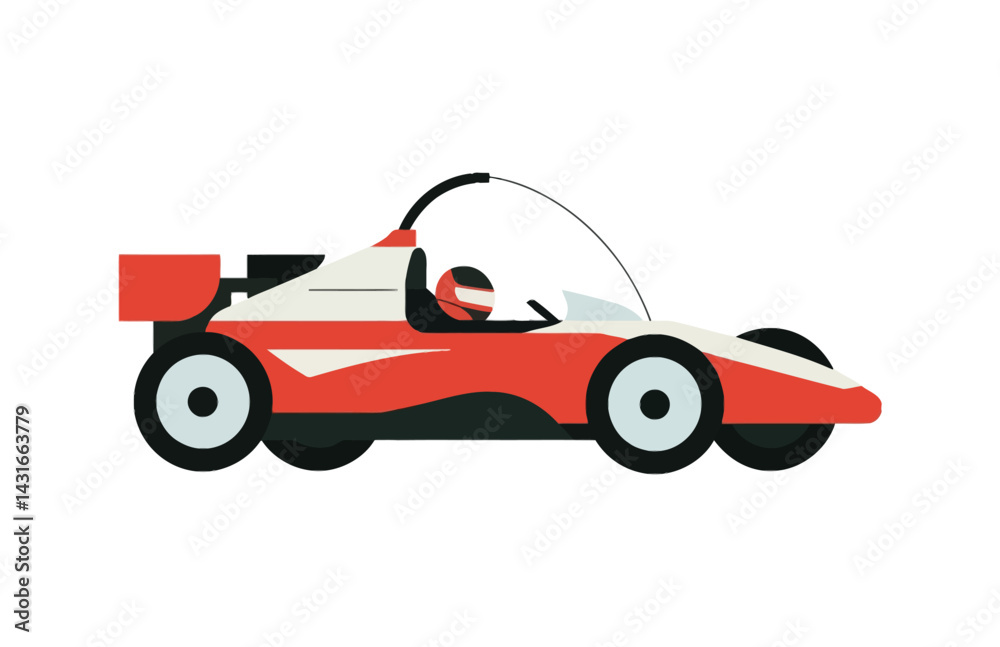 Obraz premium Go kart racing vehicle in vector illustration 